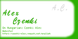 alex czenki business card